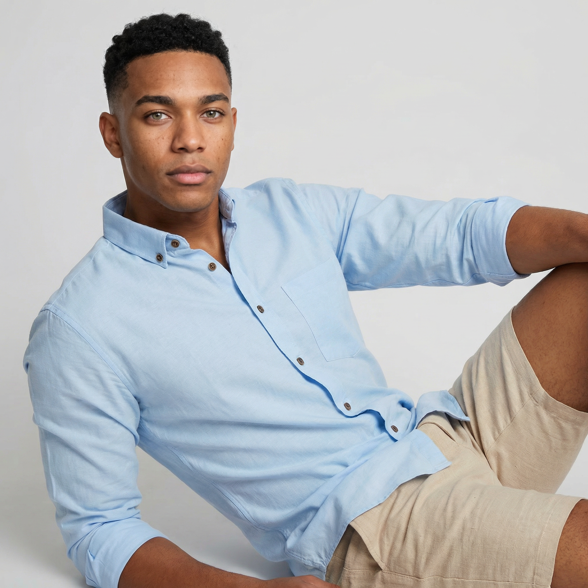 Camisa Chalís Hombre Manga Larga Slim Fit - Elegancia Fluida Premium