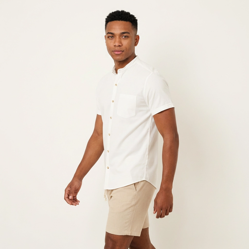 Camisa Chalís Blanca Manga Corta - Esencial Minimalista