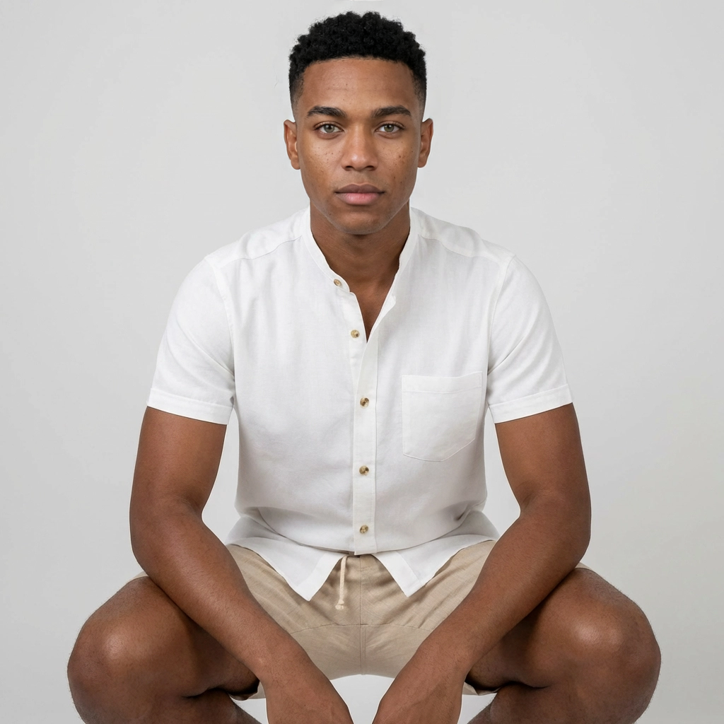 Camisa Chalís Blanca Manga Corta - Esencial Minimalista